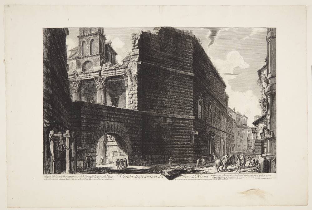 Augustus' forum, tidligere kaldet Nerva' forum — Giovanni Battista Piranesi