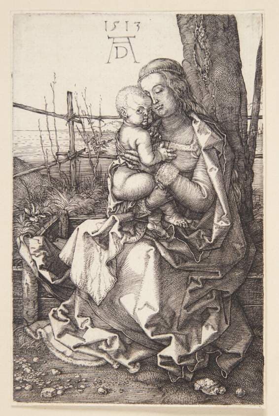 Madonna, siddende ved et træ — Albrecht Dürer