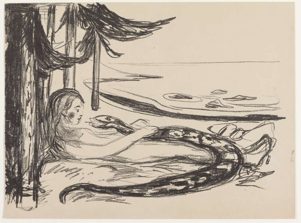 Kvinden og slangen — Edvard Munch