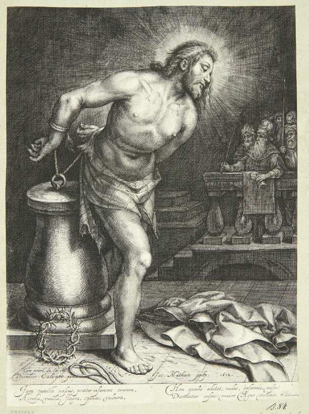 Jesus ved søjlen (efter hudflettelsen) — Jacob Matham