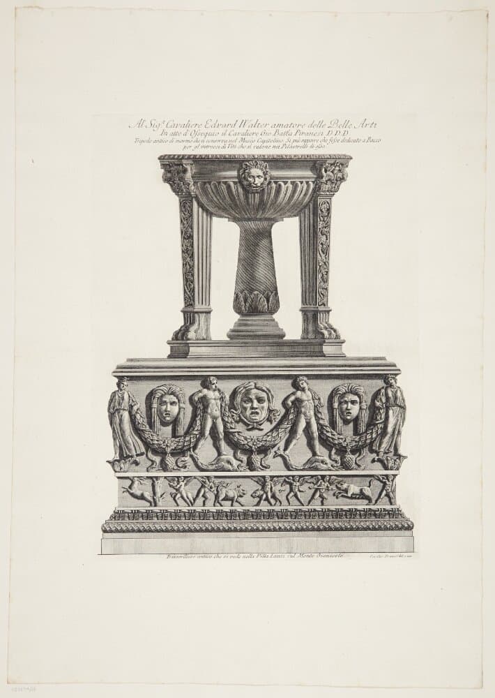 Samme marmortrefod som i forrige blad, set fra en anden vinkel — Giovanni Battista Piranesi