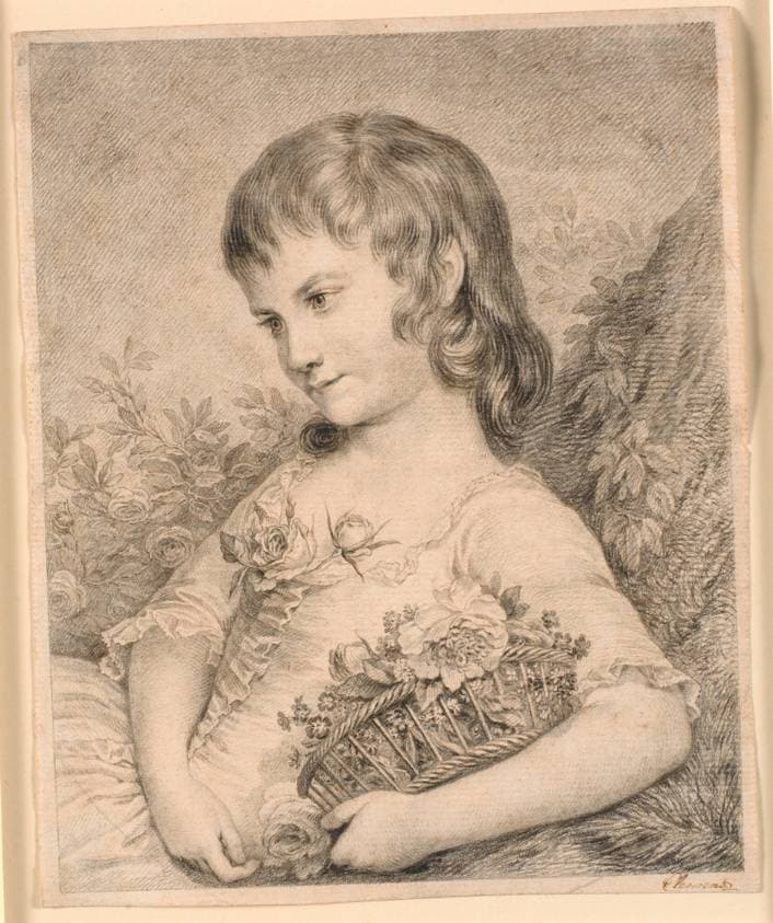 Lille pige med en blomsterkurv (Octavie Diodati) — J.F. Clemens