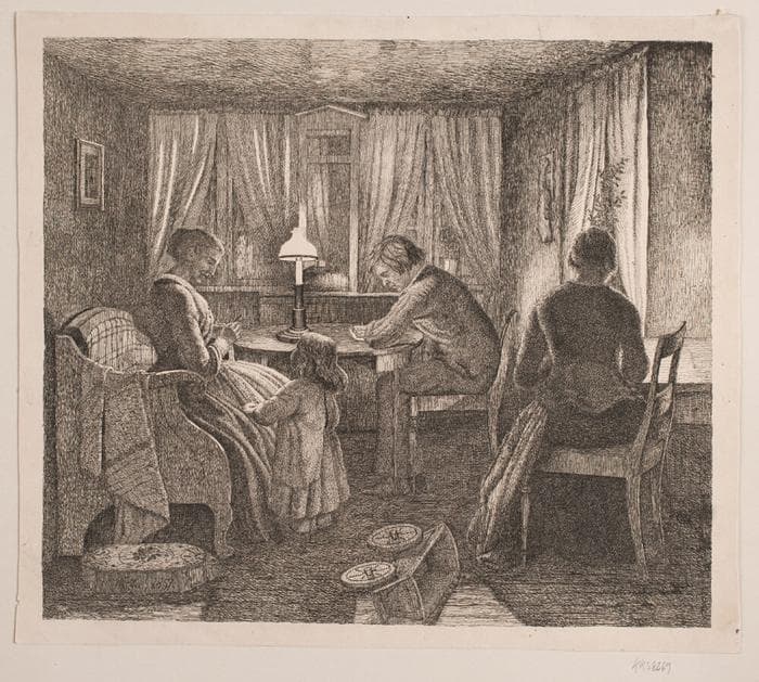 Interiør med Kunstnerens familie — Vilhelm Kyhn