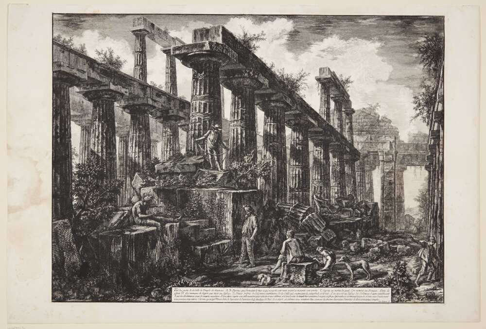 Ruinerne af Neptun-templets cella [...] — Giovanni Battista Piranesi