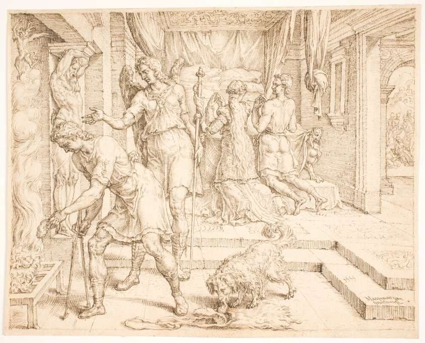 Tobias brænder fiskens lever — Maarten van Heemskerck