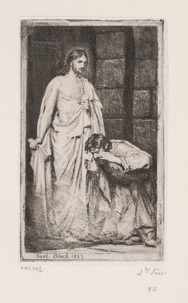 Kristus og den vantro Thomas — Carl Bloch
