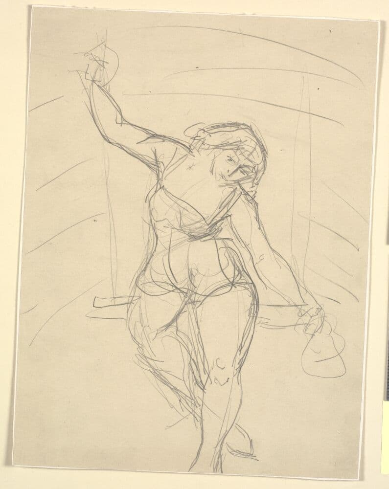 Kvindelig artist siddende på trapez — Emile Othon Friesz