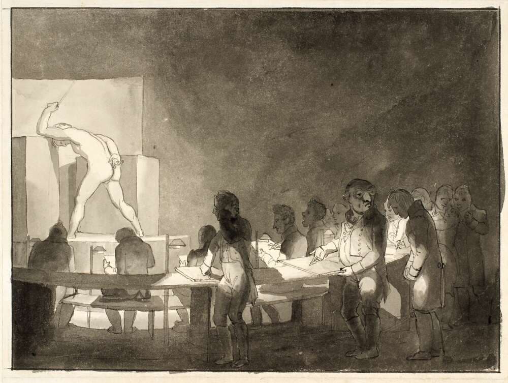 Satire over modelskolen på Kunstakademiet — Christoffer Wilhelm Eckersberg
