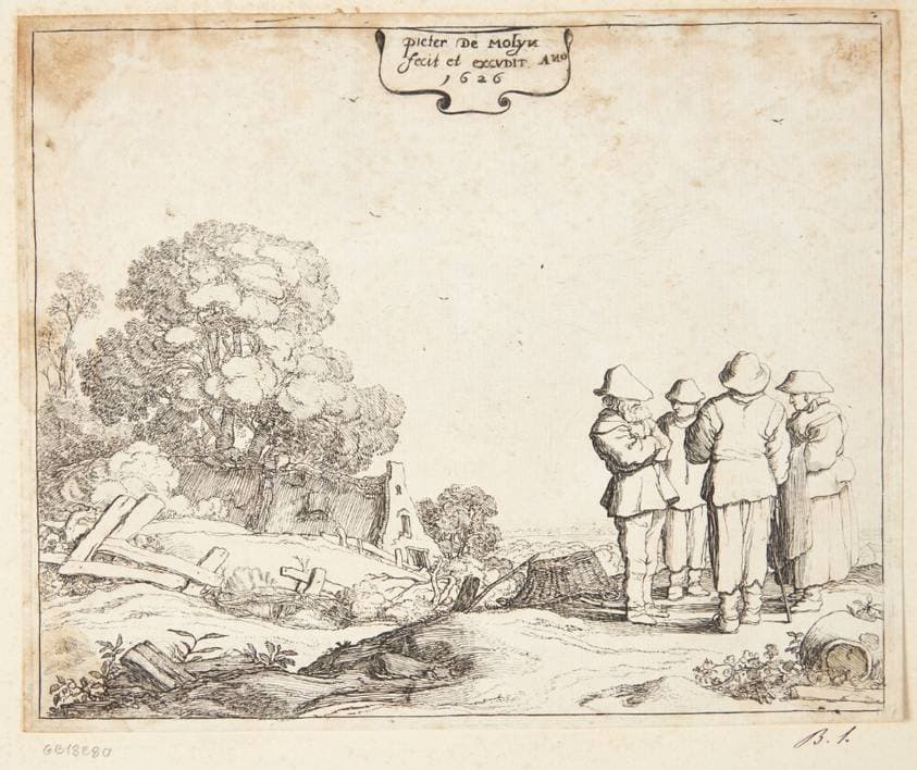 Tre bønder og en kvinde — Pieter de Molijn