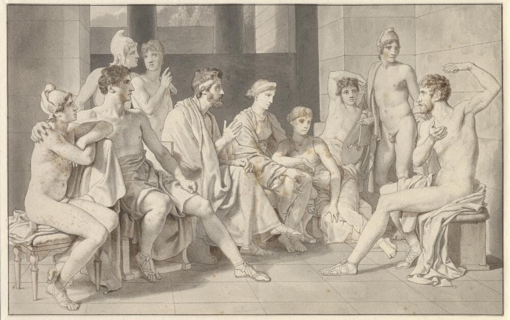 Odysseus hos Alkinoos beretter om sit liv — Christoffer Wilhelm Eckersberg