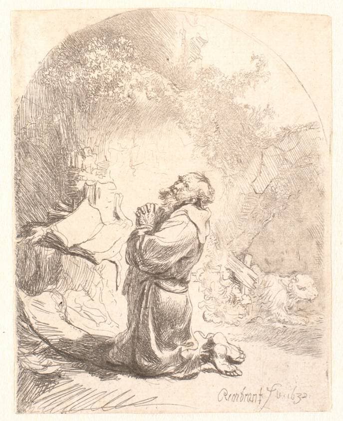 Den hellige Hieronymus i bøn — Rembrandt van Rijn