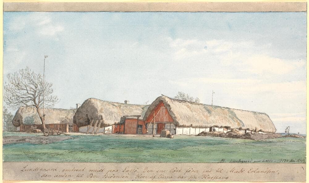 Lundsgaard omtrent midt på Læssø. — P.C. Skovgaard