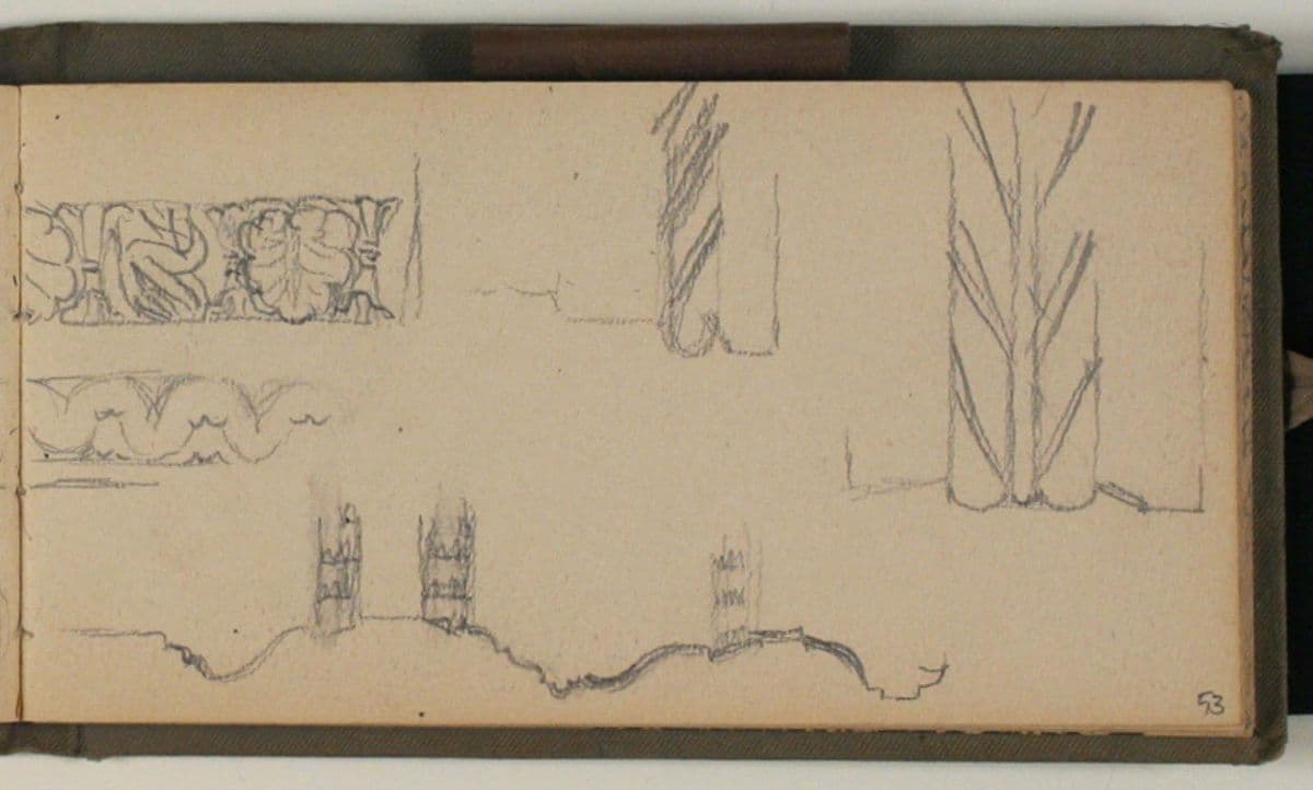 Studier af ornamentik, ramme- og gesimsprofiler — Niels Larsen Stevns