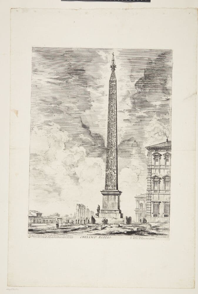 Den egyptiske obelisk foran Lateranet — Giovanni Battista Piranesi