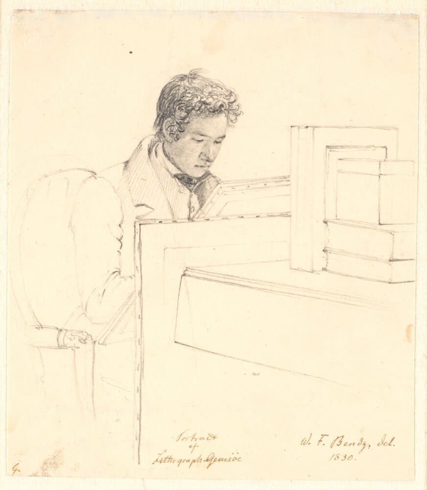 Portræt af litografen Peter Gemzøe — Wilhelm Bendz