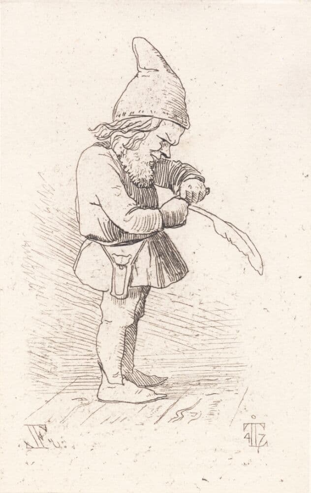 Nisse, der skærer en pen — Johan Thomas Lundbye