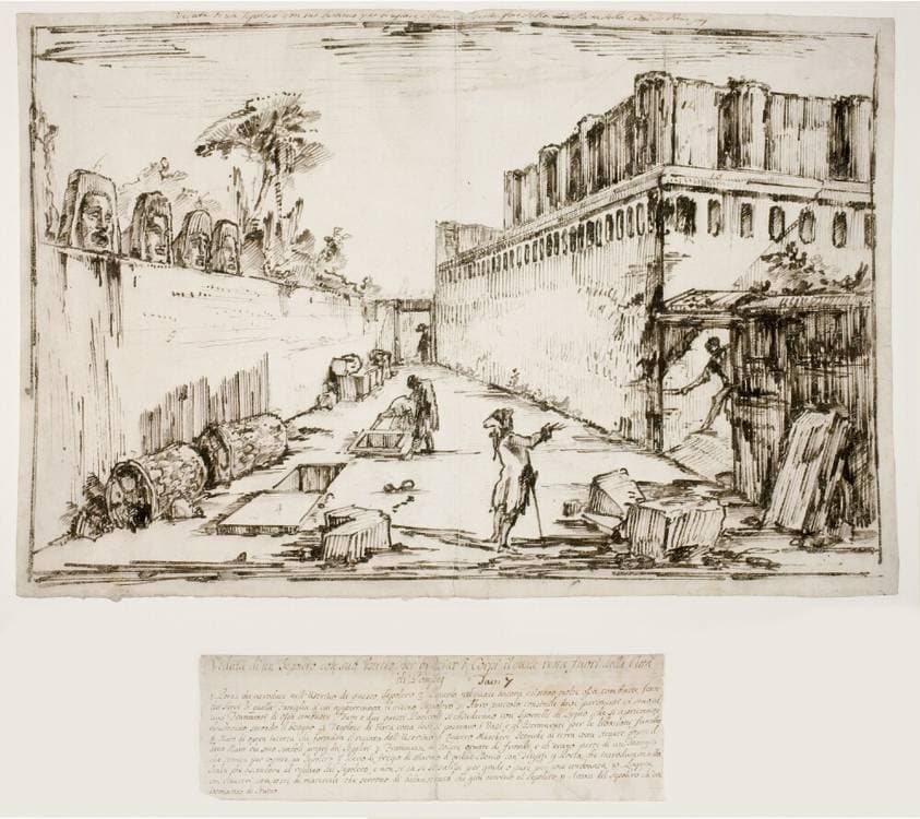 Istacidiernes grav nær Herculanum-porten i Pompeji — Giovanni Battista Piranesi