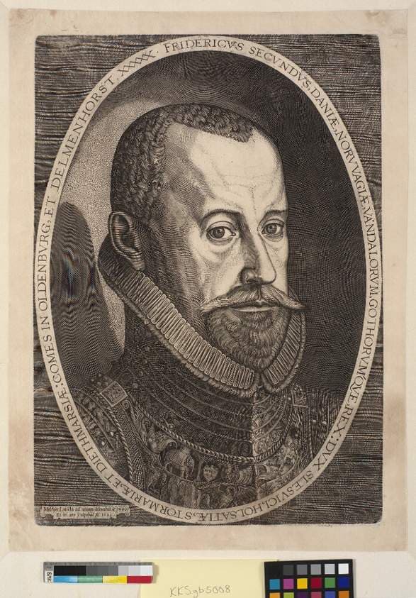 Portræt af Frederik II — Melchior Lorck