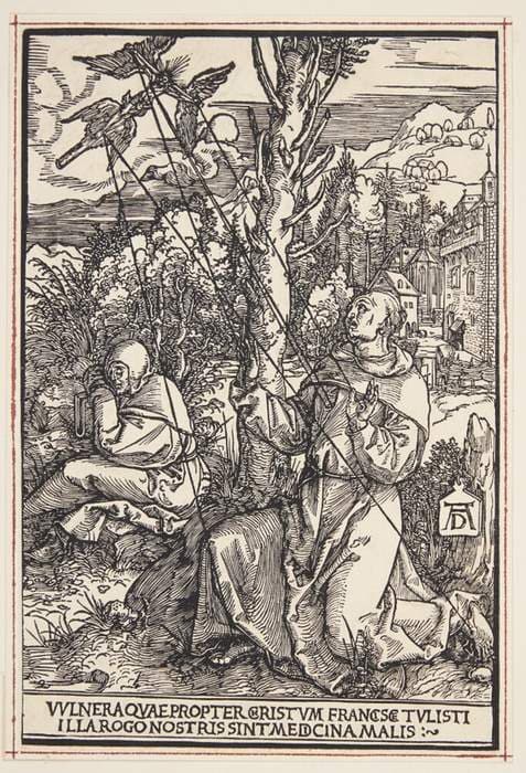 Den Hellige Frans modtager sine sår — Albrecht Dürer