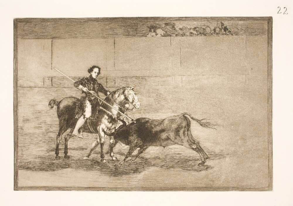 Den fejrede Pajuelera's mandige mod (i arenaen) i Saragossa — Francisco Goya
