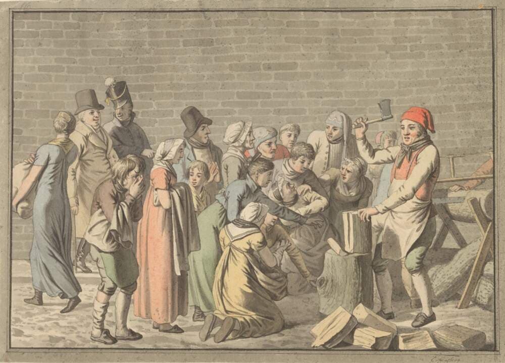 Uddeling af brænde til de fattige — Christoffer Wilhelm Eckersberg