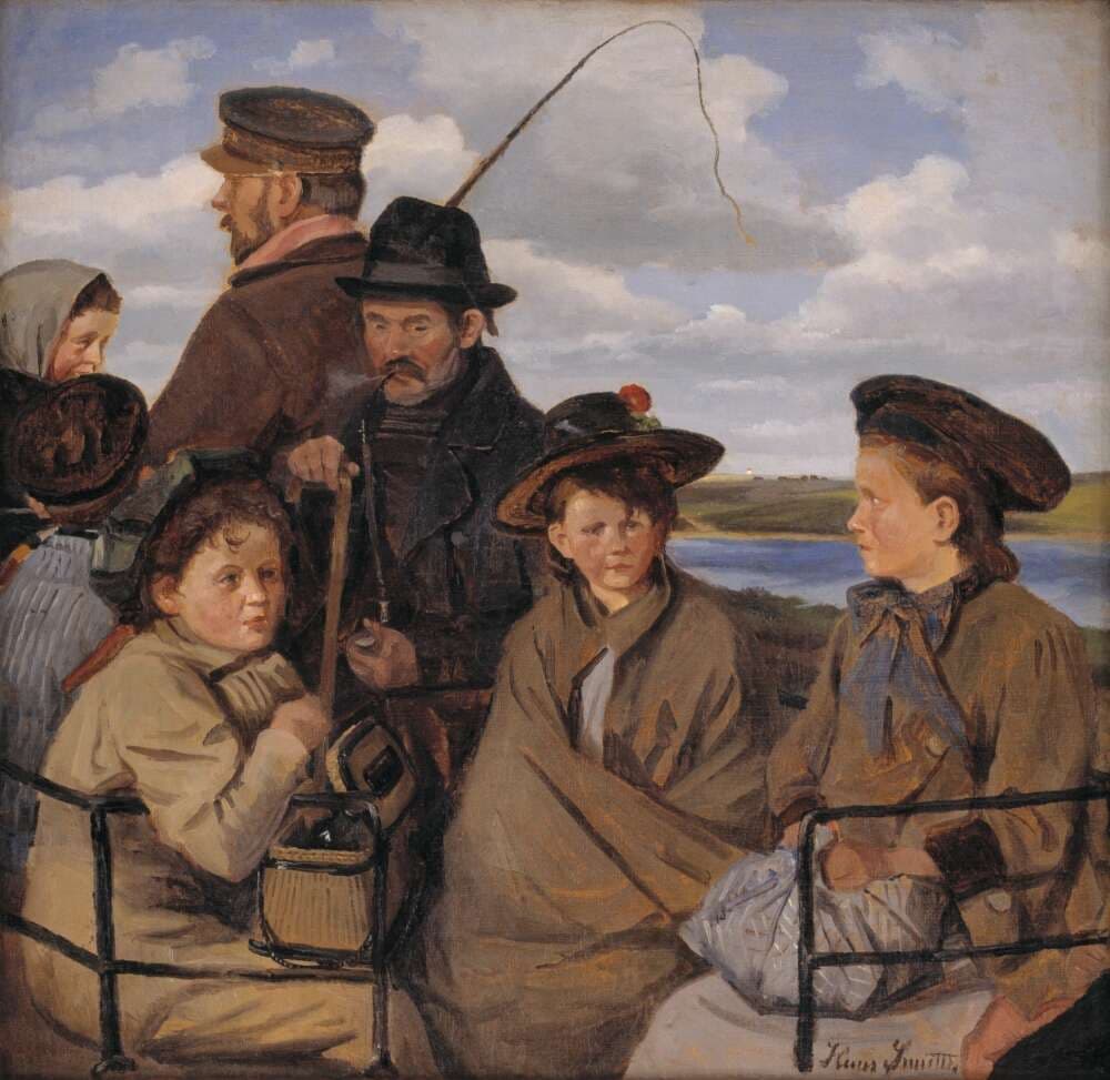 I dagvognen. Kunstnerens broderbørn — Hans Smidth