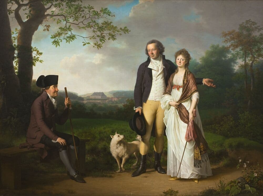 Niels Ryberg with his Son Johan Christian and his Daughter-in-Law Engelke, née Falbe — Jens Juel