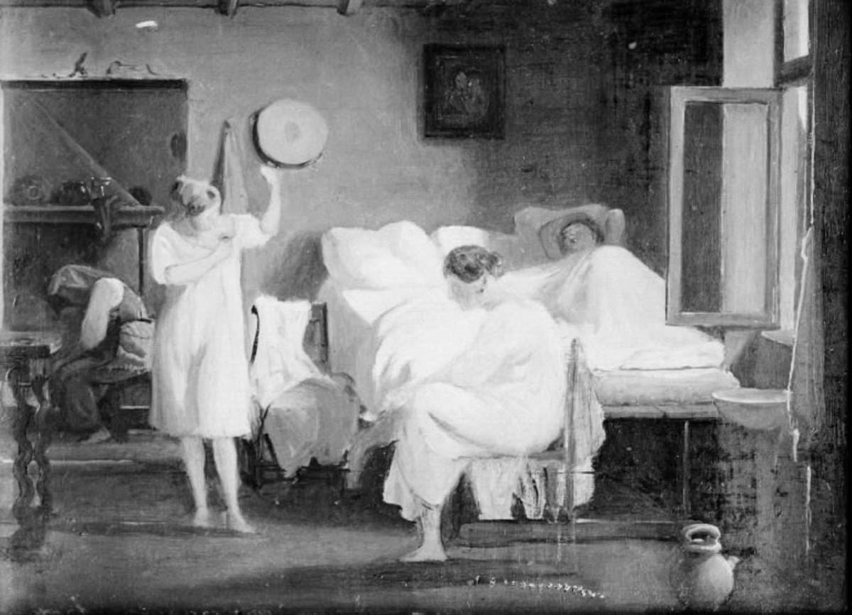 The Sister's Bed — Wilhelm Marstrand