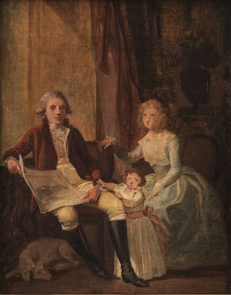 Peder Anker med hustru og datter — Jens Juel