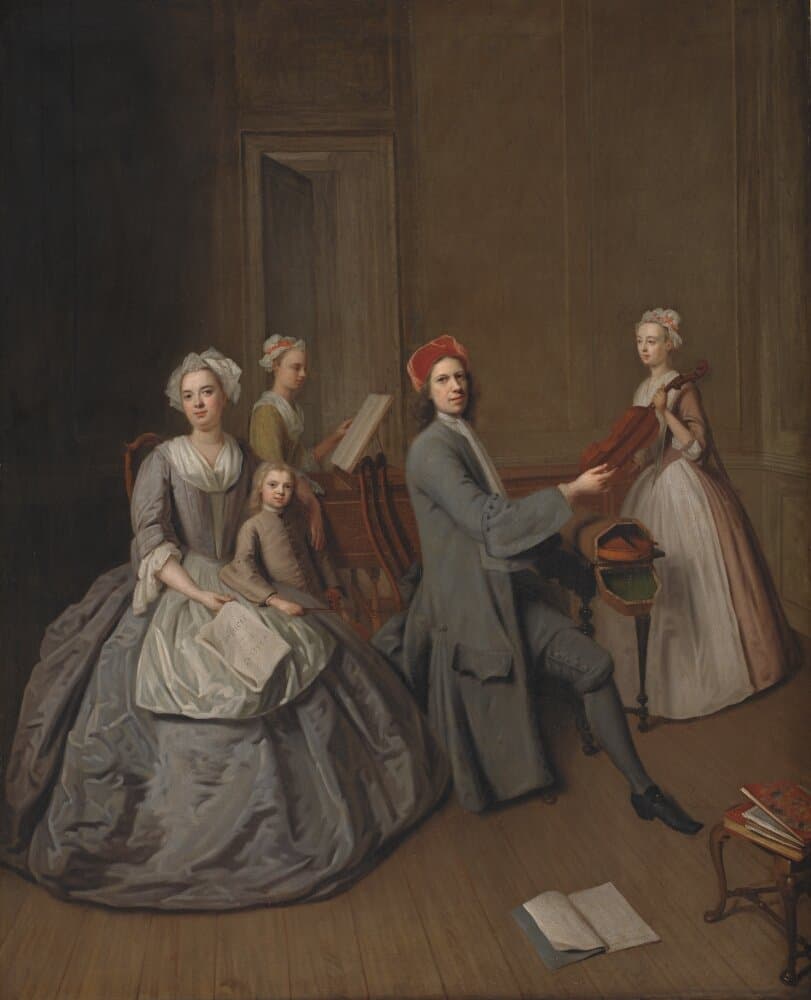 The Artist's Family Making Music Together — Balthasar Denner