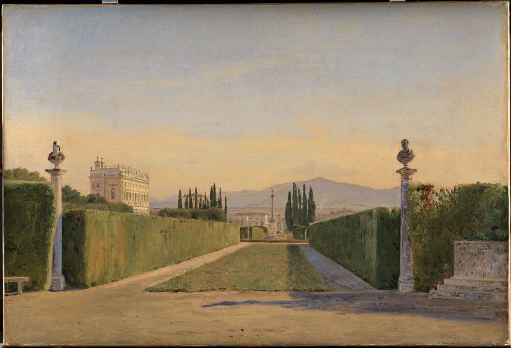 In the Gardens of the Villa Albani, Rome — Constantin Hansen