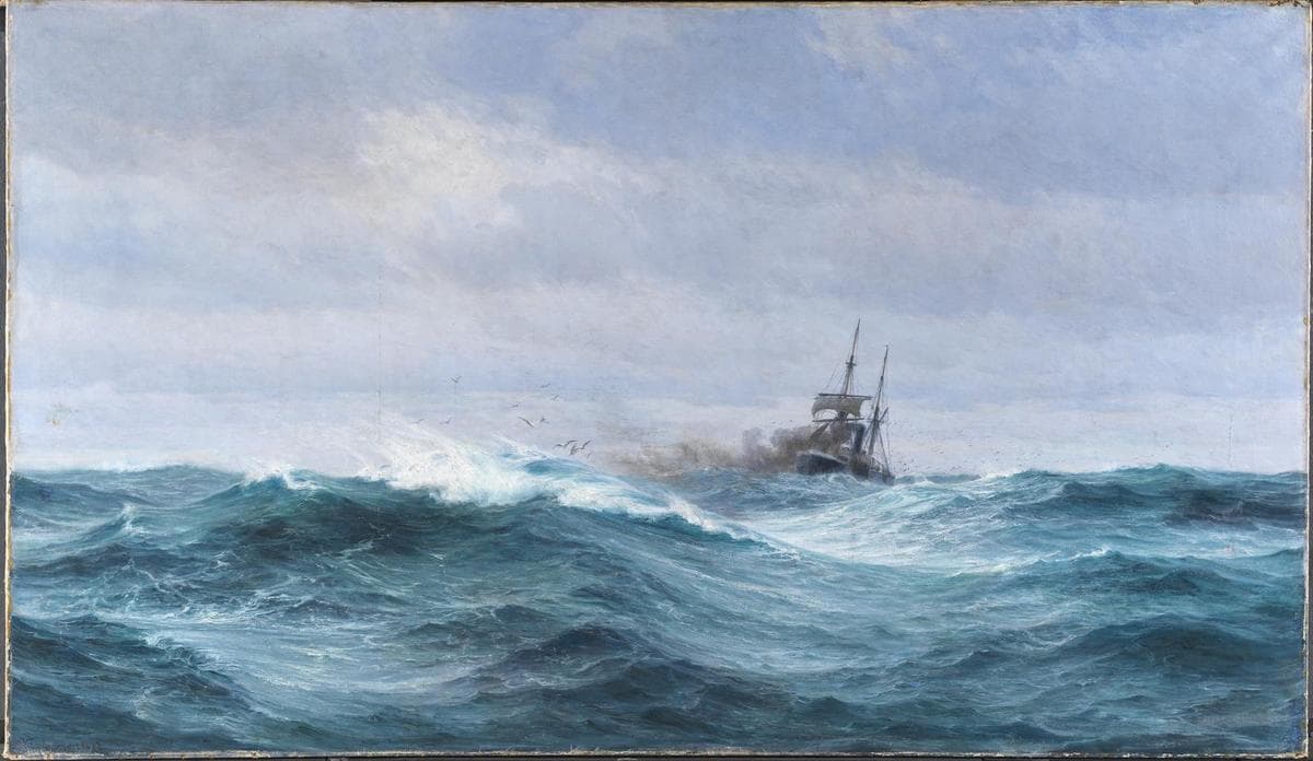 Et skib i storm på Atlanterhavet — Vilhelm Arnesen