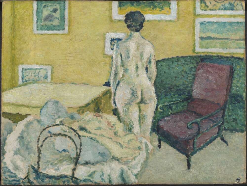 Modelfigur i interiør — Harald Giersing