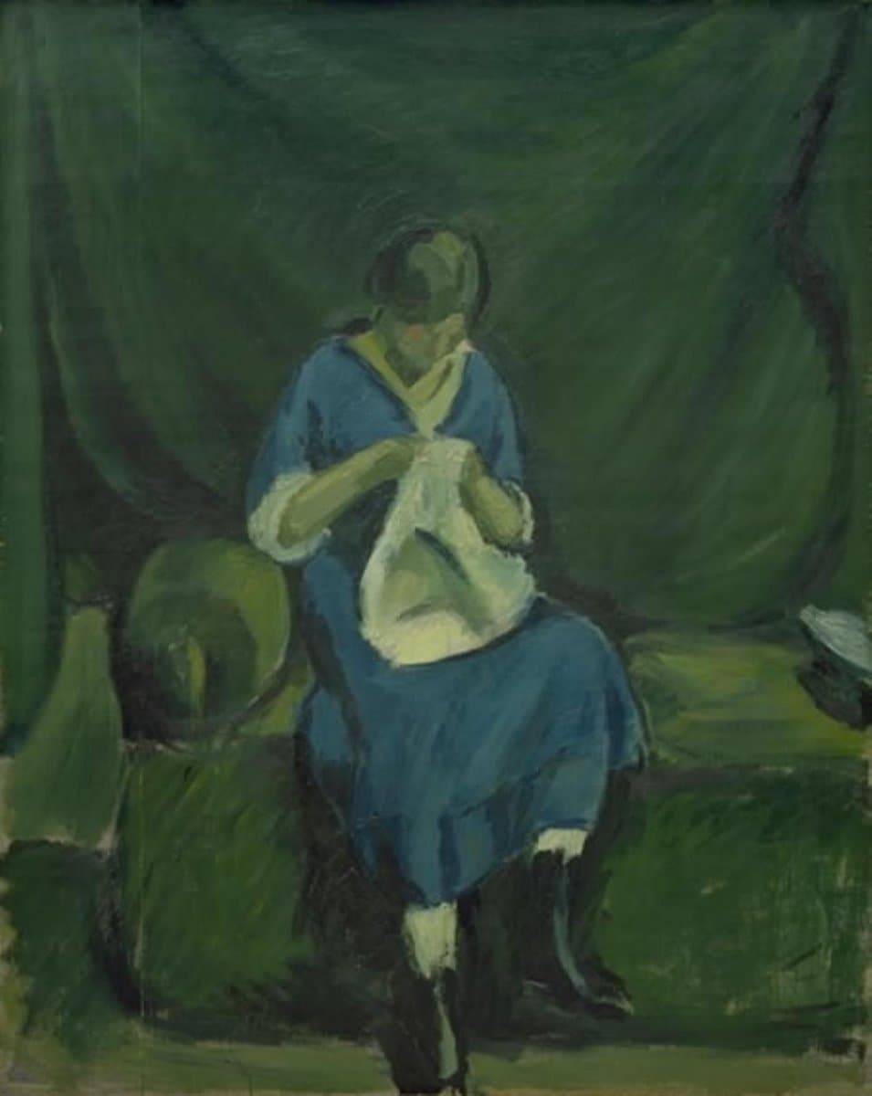 Ung pige med sytøj — Harald Giersing