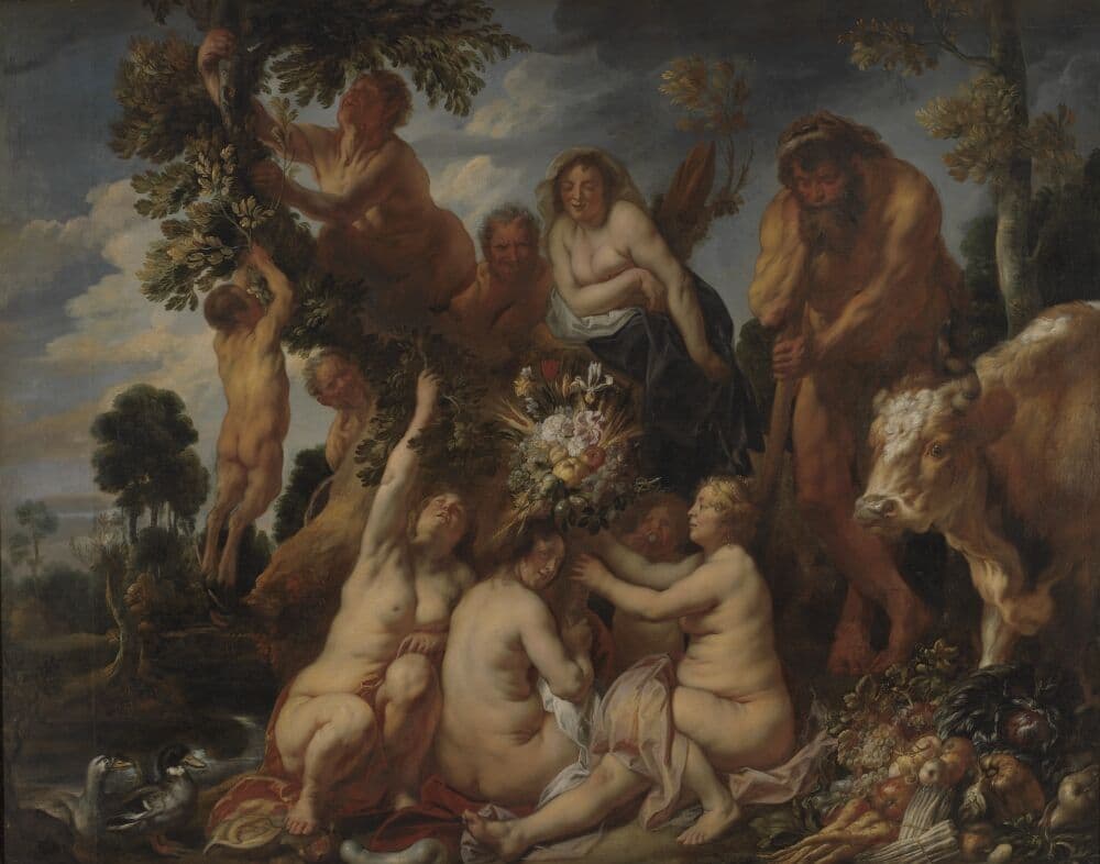 Achelous Defeated by Hercules. The Origin of the Cornucopia. (Allegory of Fruitfulness) — Jacob Jordaens