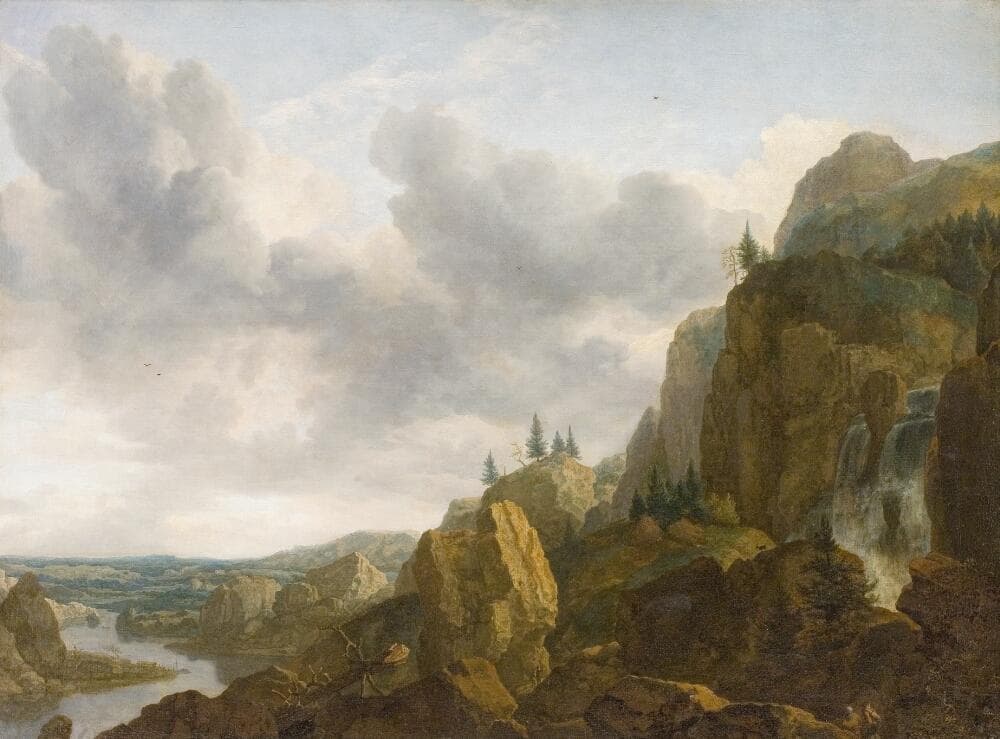 Northern Mountain Landscape with Waterfall — Allaert van Everdingen