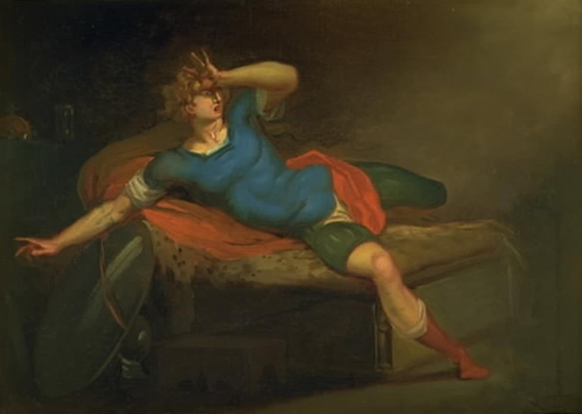 Richard III Haunted by the Ghosts of his Victims in his Tent at Bosworth. Episode from Shakespeare — Nicolai Abildgaard