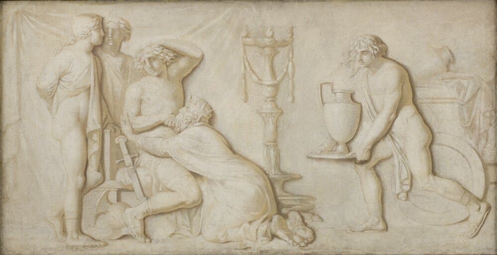 King Priam Pleading with Achilles for the Corpse of Hector — Nicolai Abildgaard