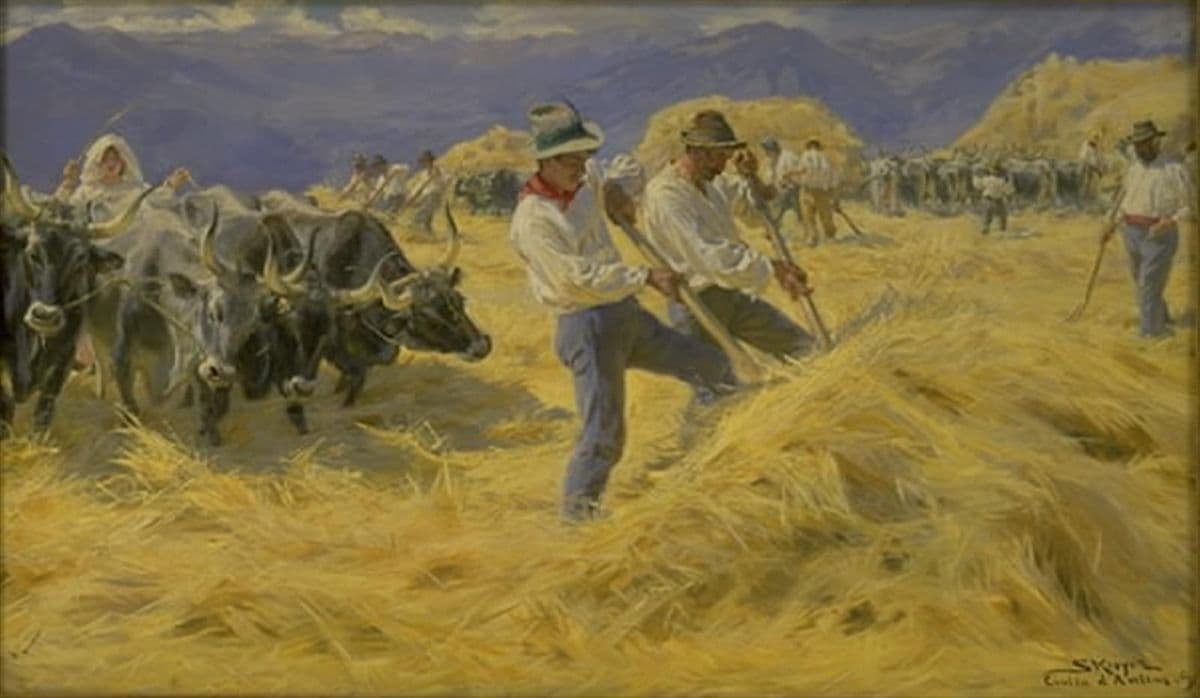 Threshing in the Abruzzi. Cività d'Antino — P. S. Krøyer