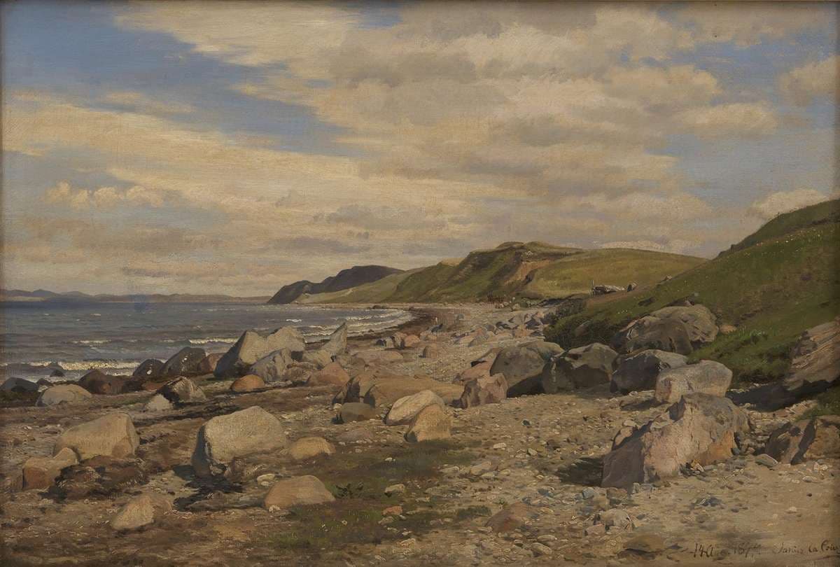 Strandparti ved Helgenæs — Janus la Cour