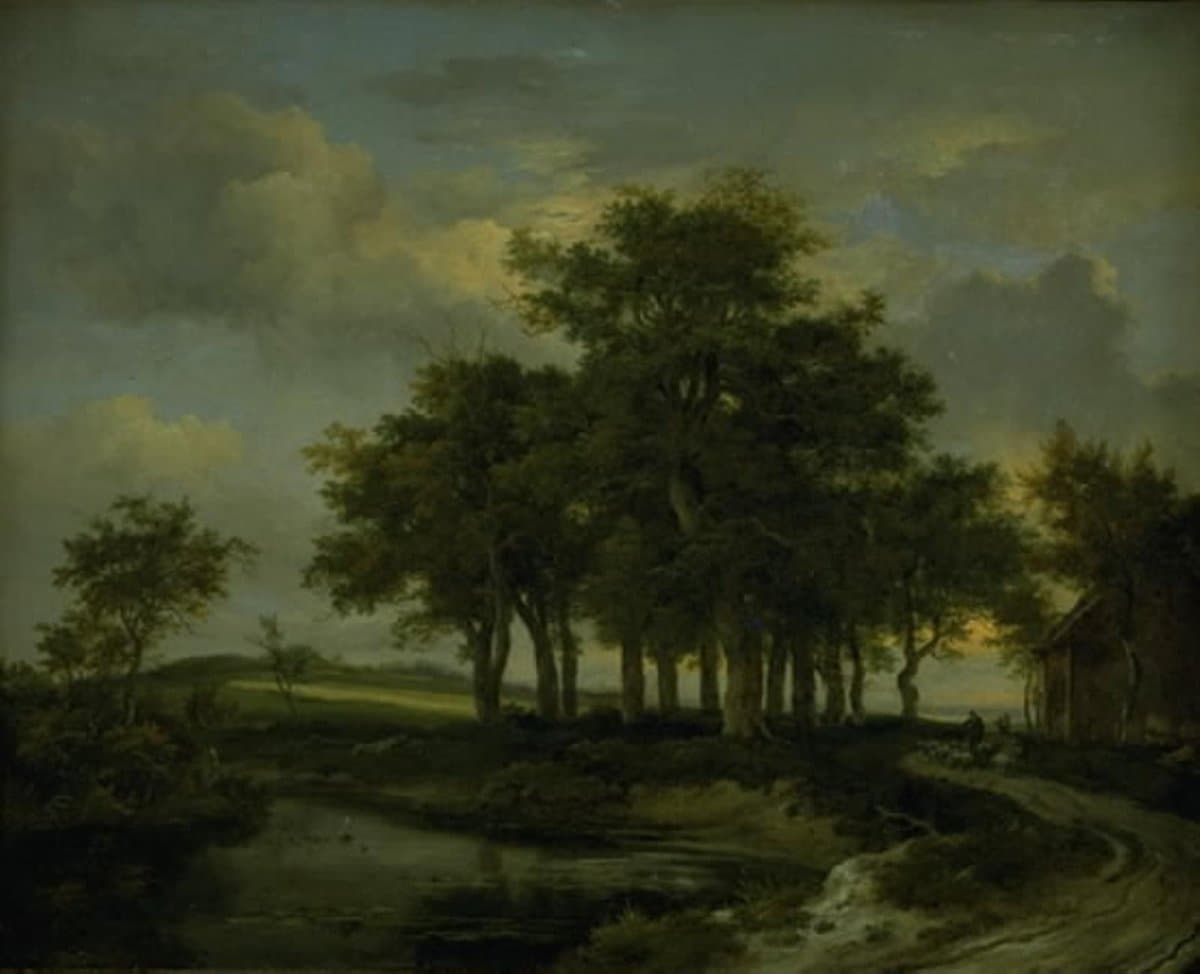 Oak Trees near a Road, Evening — Jacob van Ruisdael