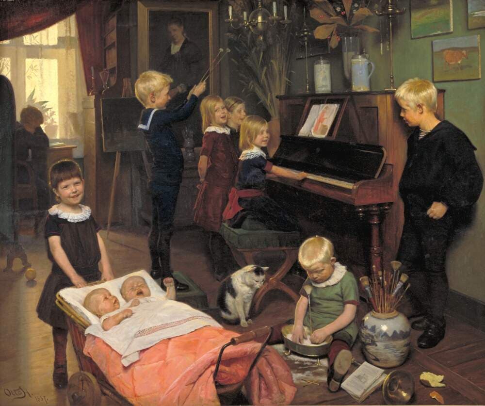 "Koncert". Kunstnerens børn og deres legekammerater — Otto Haslund