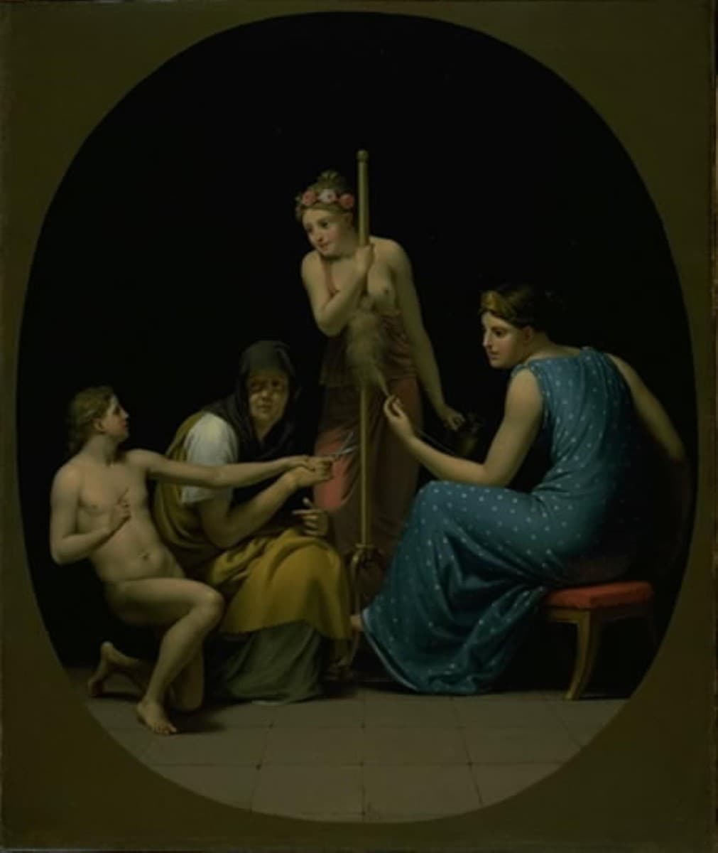 The Parcae: Clotho, Lachesis and Atropos Spinning the Thread of Life — Christoffer Wilhelm Eckersberg