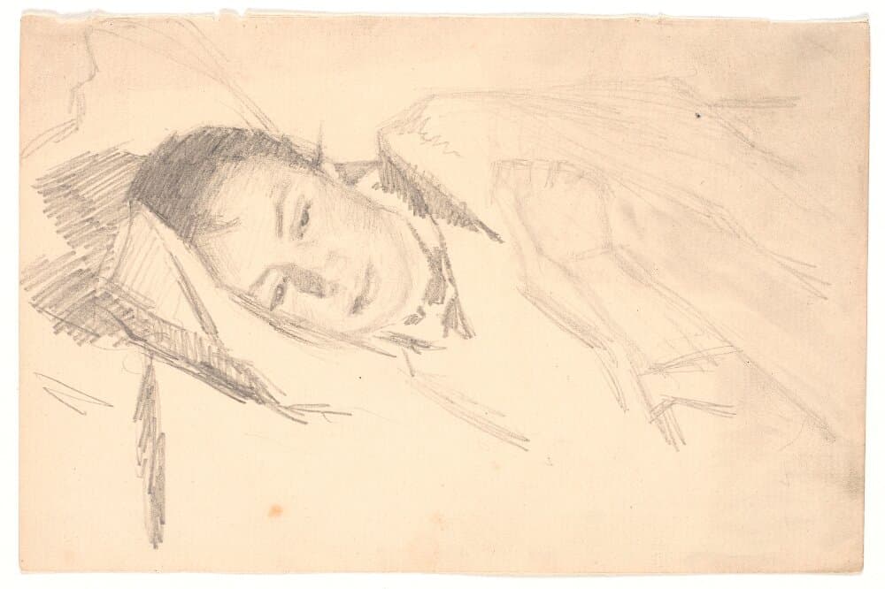 Kunstnerens hustru hviler sig — Viggo Johansen
