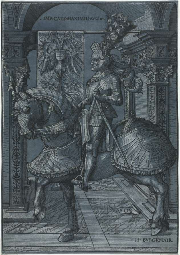 Equestrian Portrait of the Emperor Maximilian — Hans Burgkmair