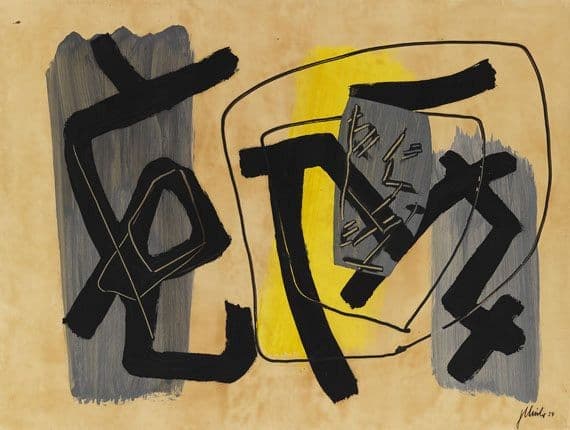 Schwarz vor Grau und Gelb — Fritz Winter