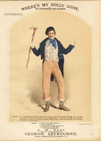 Cover design for ''Where's My Dolly Gone'', sung by George Leybourne — Alfred Concanen