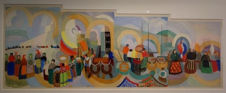 Étude Pour Portugal, Panneau Mural Pour Le Pavillon Des Chemins De Fer, Exposition Internationale De Paris — Sonia Delaunay