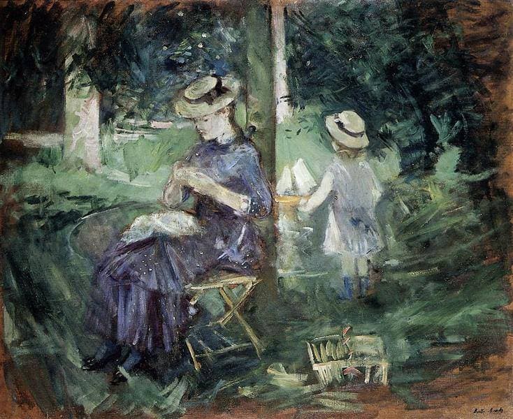 Woman and Child in a Garden — Berthe Morisot