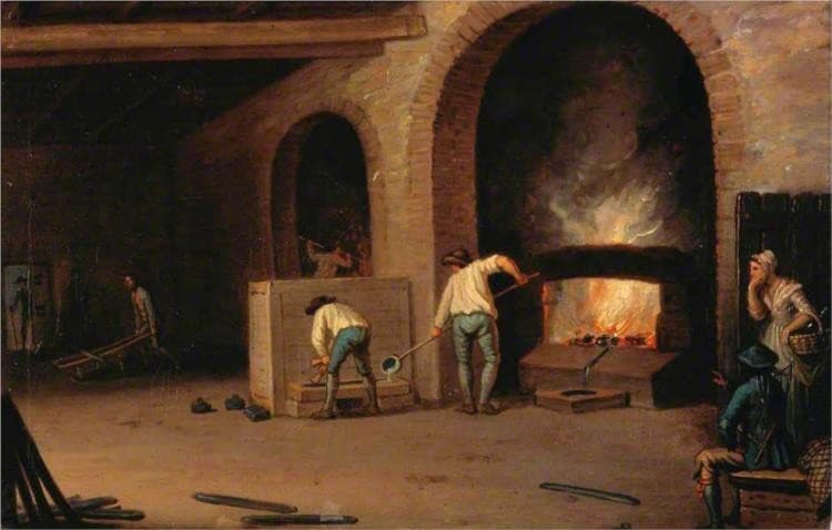 Lead Processing at Leadhills. Smelting the Ore — David Allan